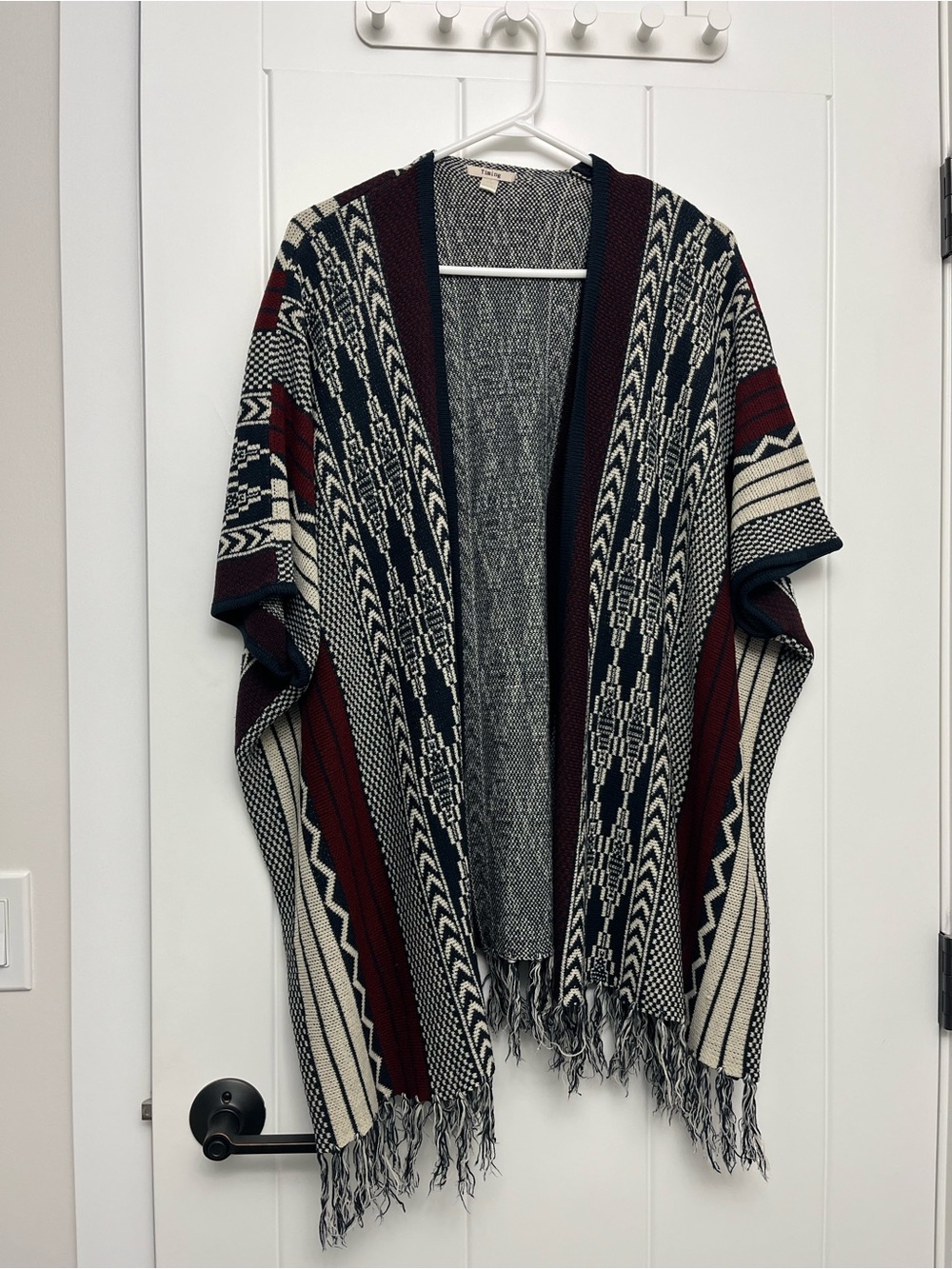 Timing Black & White Textured Knit Cardigan
